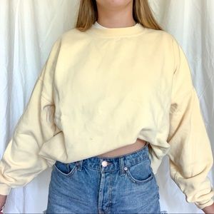 Vintage Pastel Yellow Crewneck Sweatshirt